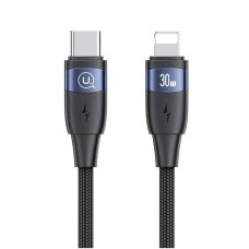 Кабель Usams US-SJ634 U85 Type-C To Lightning PD 30W Aluminum Alloy Fast Charging & Data Cable 1.2m black (SJ634USB01)