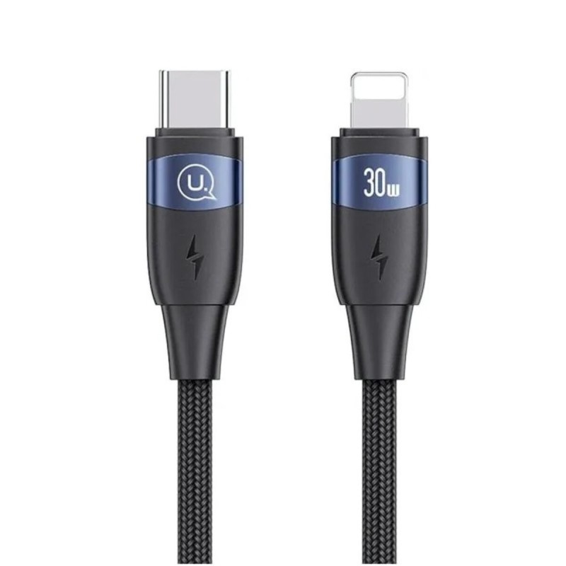 Кабель Usams US-SJ634 U85 Type-C To Lightning PD 30W Aluminum Alloy Fast Charging & Data Cable 1.2m black (SJ634USB01)