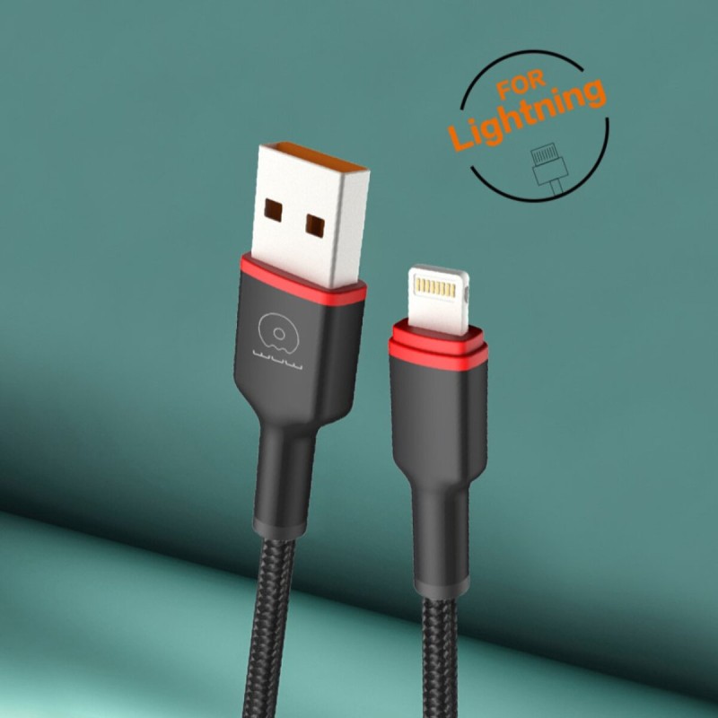 Кабель WUW-X203 USB Lightning 2,4А black (6972573336210)
