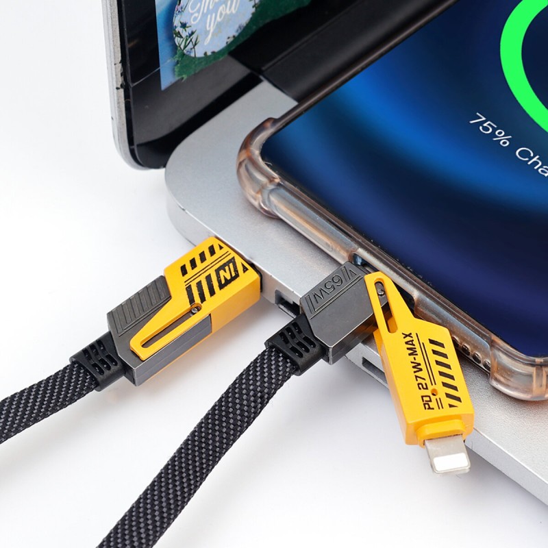 Кабель WUW-X207 USB 3 in 1 65W  black (6972573336524)