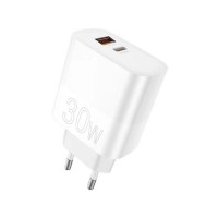 Зарядний пристрій WUW-C208 30W PD USB-C + USB QC3.0 18W white (6972573333417)