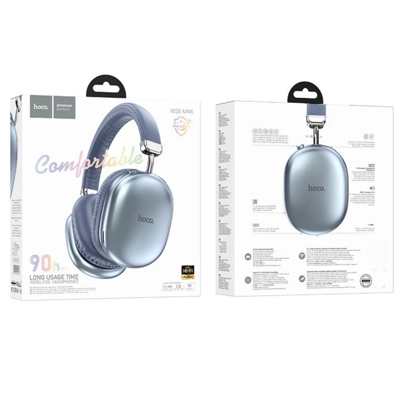 Навушники HOCO W35 Max Joy BT headphones Sky Blue (6942007625616)