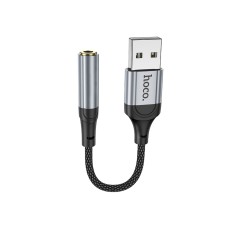 Аудiокабель HOCO LS36 Fresh external sound card USB to 3.5 Black (6942007608879 )