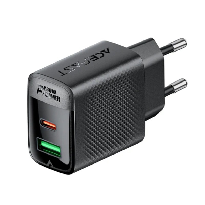 Мережевий зарядний пристрій ACEFAST A98 PD30W GaN (USB-C+USB-A) charger Black (6974316283263)