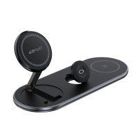 Бездротовий зарядний пристрій ACEFAST E19 Qi2 desktop 3-in-1 wireless charging holder Black (6974316283096)