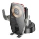 Тримач для мобільного з БЗП HOCO HW27 Traveler infrared RGB wireless fast charging car holder(center console) Black metal gray (6942007626361)