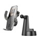 Тримач для мобільного з БЗП HOCO HW27 Traveler infrared RGB wireless fast charging car holder(center console) Black metal gray (6942007626361)