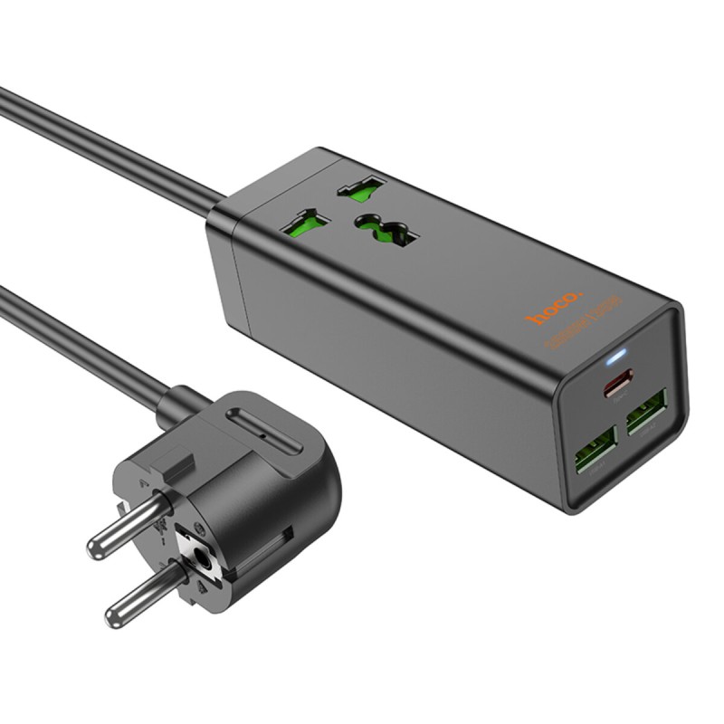 Мережевий подовжувач HOCO AC9A Talent PD30W(1C2A with 1 socket) desktop charger Black (6942007601634 )