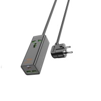 Мережевий подовжувач HOCO AC9A Talent PD30W(1C2A with 1 socket) desktop charger Black (6942007601634 )