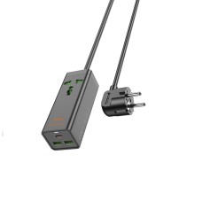 Мережевий подовжувач HOCO AC9A Talent PD30W(1C2A with 1 socket) desktop charger Black (6942007601634 )
