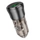 Автомобільний зарядний пристрій BOROFONE BZ23 Noble single-port QC3.0 car charger Transparent Black (6941991106903)