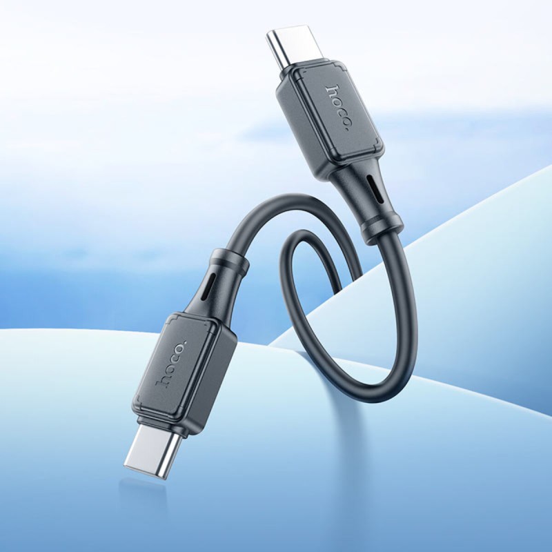Кабель Hoco X101 Assistant 60W silicone charging data cable Type-C to Type-C Black (6942007604093)