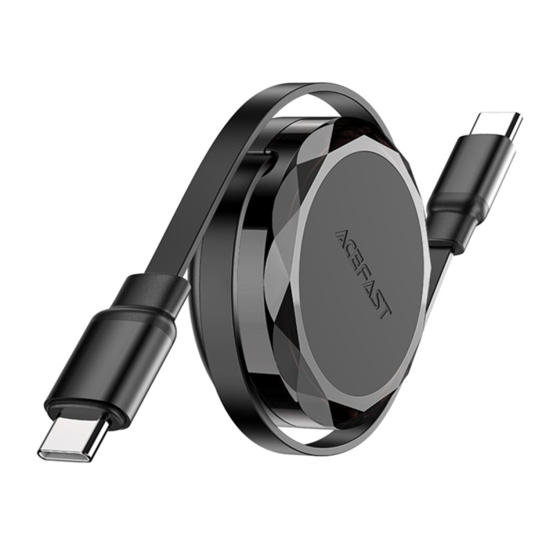Кабель ACEFAST C13-03 USB-C to USB-C dual retraction charging data cable Black (6974316280132)