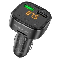 АЗП з FM-модулятором BOROFONE BC43 Flash QC3.0 car BT FM transmitter 18W Black 8525500090 (BC43B-8525500090)