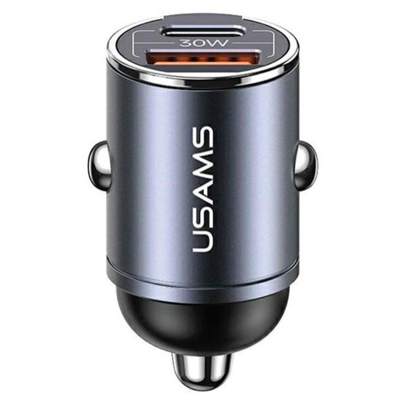 Автомобільний зарядний пристрій Usams US-CC206 C38 PD30W A+C Dual Ports Fast Charging Invisible Ring Car Charger tarnish (CC206CC01)