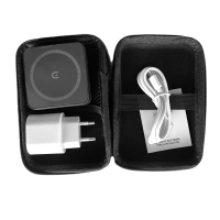 Бездротовий зарядний пристрій 3в1 YIKD (MagSafe) - Чорний, Кейс + блочок + кабель
