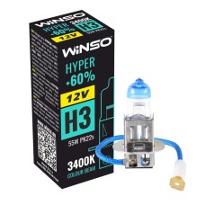 Галогеновая лампа Winso H3 12V 55W PK22s HYPER +60%