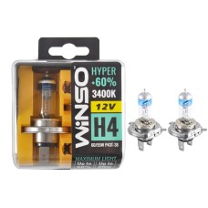 Галогеновая лампа Winso H4 12V 60/55W P43t-38 SET HYPER +60%