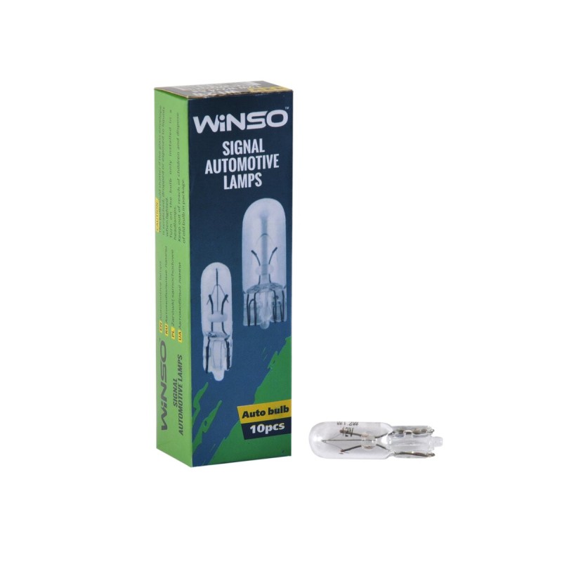 Лампа накаливания Winso 12V W1.2W 1.2W W2x4.6d, 10шт