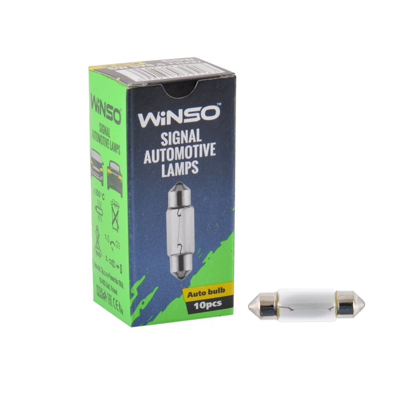 Лампа накаливания Winso 24V C5W 5W SV8.5 T11*37, 10шт
