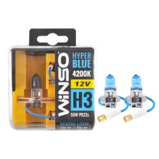Галогеновая лампа Winso H3 12V 55W PK22s SET HYPER BLUE 4200K