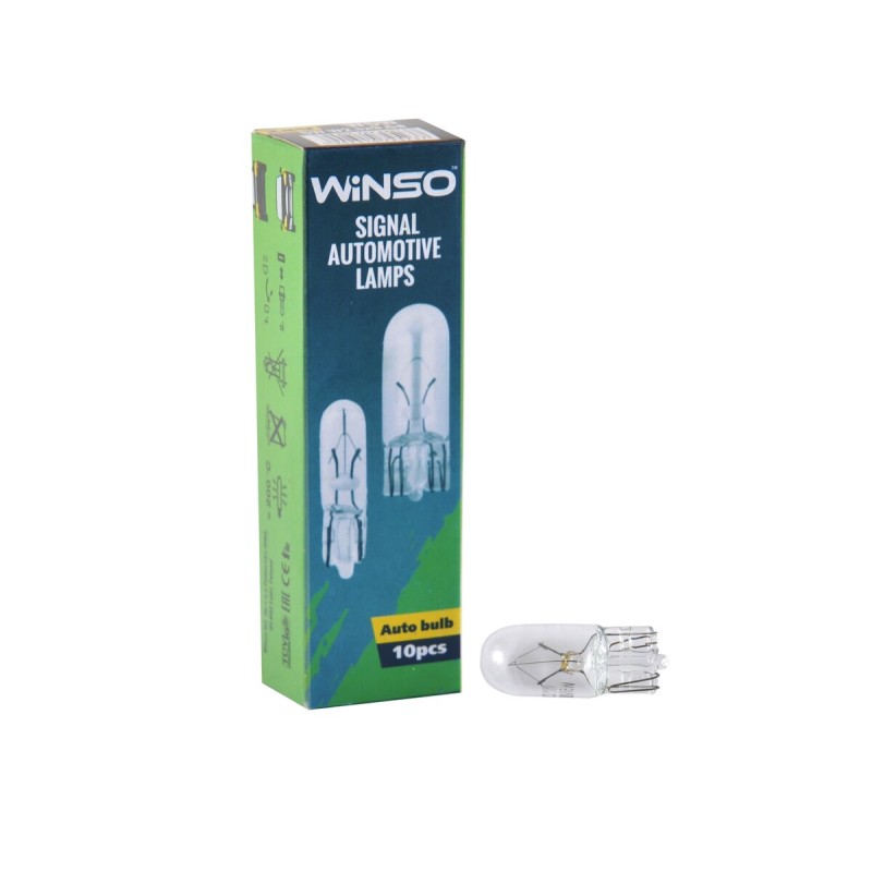 Лампа накаливания Winso 24V W5W 5W W2.1x9.5d, 10шт