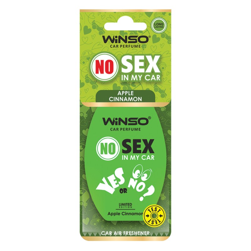 Освежитель воздуха WINSO NO Sex in My Car, целлюлозный ароматизатор, APPLE CANNAMON