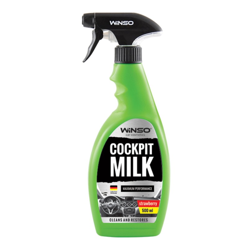 Полироль-молочко для приборной панели Winso Cockpit Milk Professional Клубника, 500мл