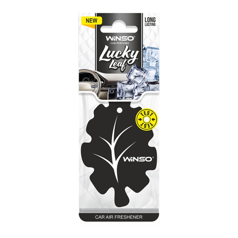 Освежитель воздуха WINSO Lucky Leaf, целлюлозный ароматизатор, Black Ice