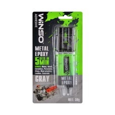 Двухкомпонентный эпоксидный клей Winso Metal Epoxy серый, 30г