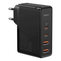 Мережевий зарядний пристрій BASEUS GaN2 Pro 100W (2USB-A + 2USB TYPE-C) BLACK (CCGAN100UE)
