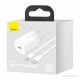 Мережевий зарядний пристрій Baseus super si 1C 20W with simple wisdom data cable type-cip 1m white