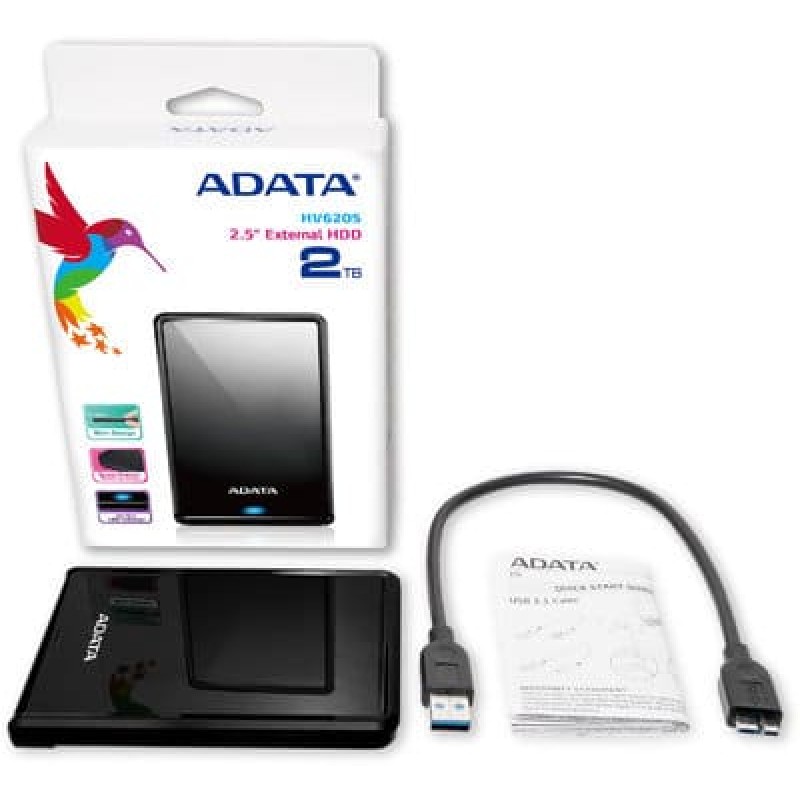 PHD External 2.5'' A-DATA USB 3.2 Gen. 1 DashDrive Classic HV620S 2TB Slim Black