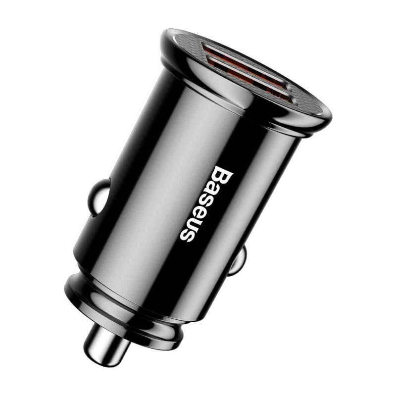 Автомобільний зарядний пристрій Baseus Circular Plastic А+А 30W Black