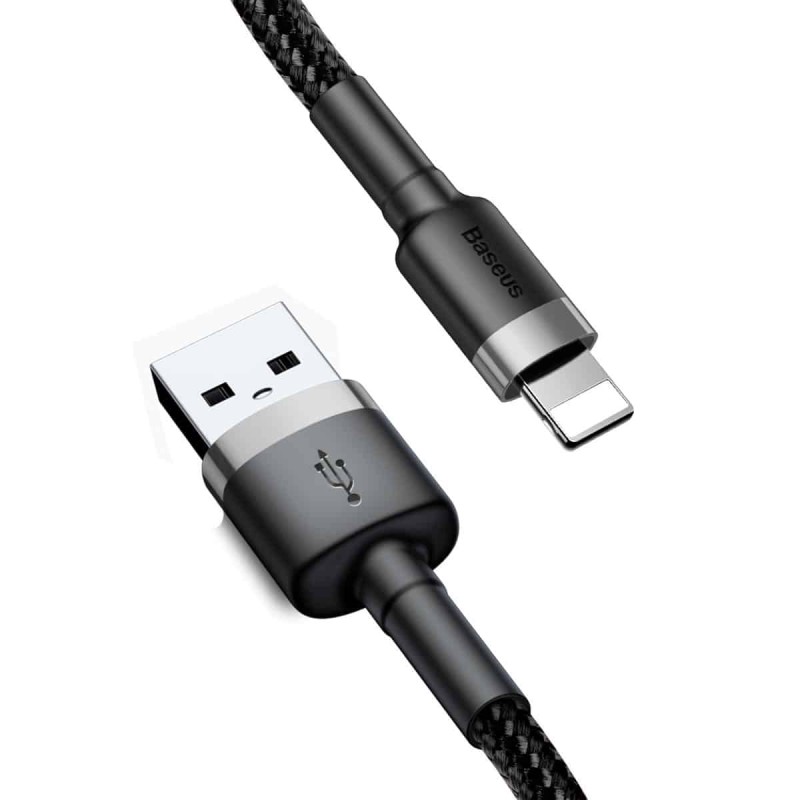 Кабель Baseus Cafule Cable USB For Lightning 2.4A 1m Gray+Black
