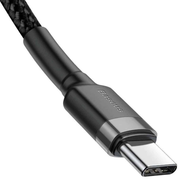 Кабель Baseus Cafule PD2.0 60W flash charging USB Type-C-Type-C (20V 3A)1M Grey+Black