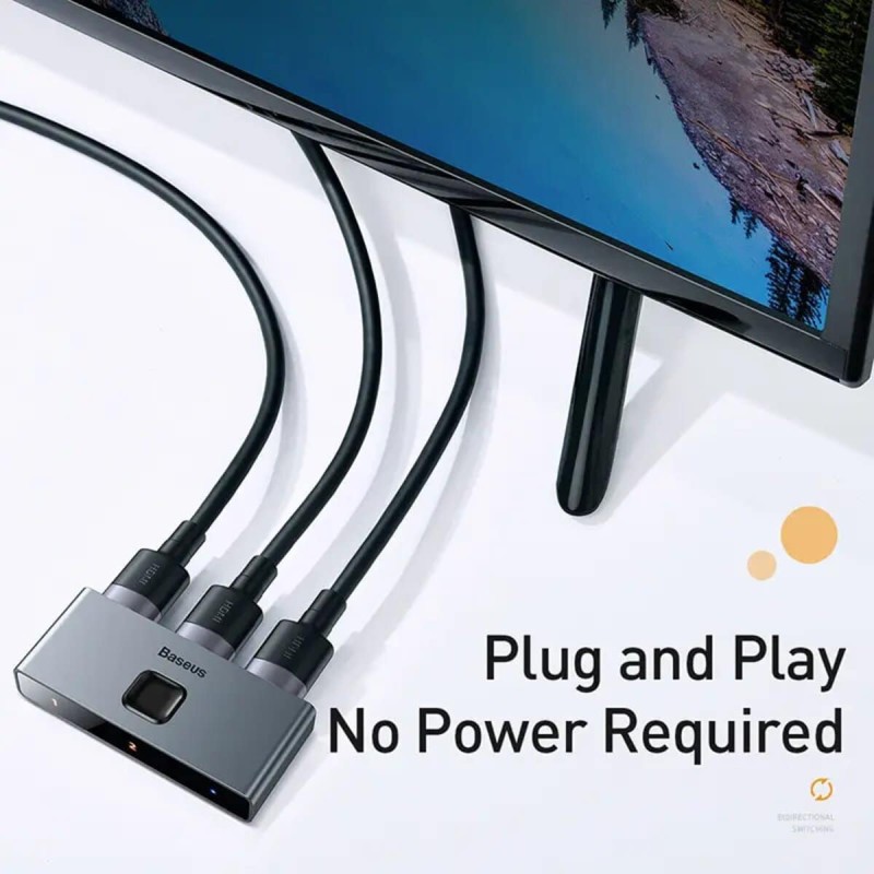USB-Hub Baseus Matrix HDMI Switcher (2in1or 1in2) Space Gray