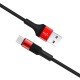 Кабель BOROFONE BX21 USB to Type-C 3A, 1m, nylon, aluminum connectors, Red