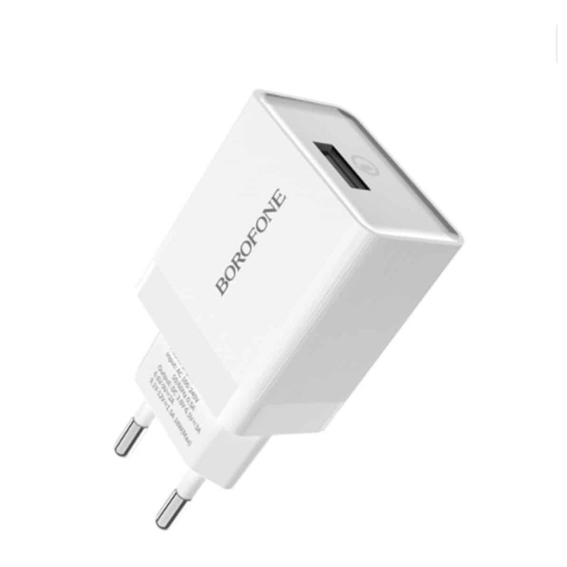 Мережевий зарядний пристрій BOROFONE BA20A Sharp single port charger set(Micro) White