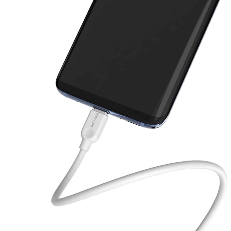 Кабель BOROFONE BX14 USB to Type-C 2.4A, 1m, PVC, TPE connectors, White