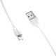 Кабель BOROFONE BX19 USB to iP 2.4A, 1m, PVC, TPE connectors, White