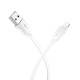 Кабель BOROFONE BX19 USB to iP 2.4A, 1m, PVC, TPE connectors, White