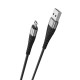 Кабель BOROFONE BX32 USB to Micro 2.4A, 1m, nylon, aluminum+TPE connectors, Black