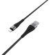 Кабель BOROFONE BX32 USB to iP 2.4A, 1m, nylon, aluminum+TPE connectors, Black