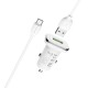 Автомобільний зарядний пристрій BOROFONE BZ12A single port QC3.0 with Micro-USB cable White