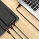 Кабель BOROFONE BX17 USB to iP+Type-C+Micro 2.4A, 1m, PVC, TPE connectors, Black