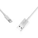 Кабель BOROFONE BX22 USB to iP 2.4A, 1m, PVC, РС connectors, White