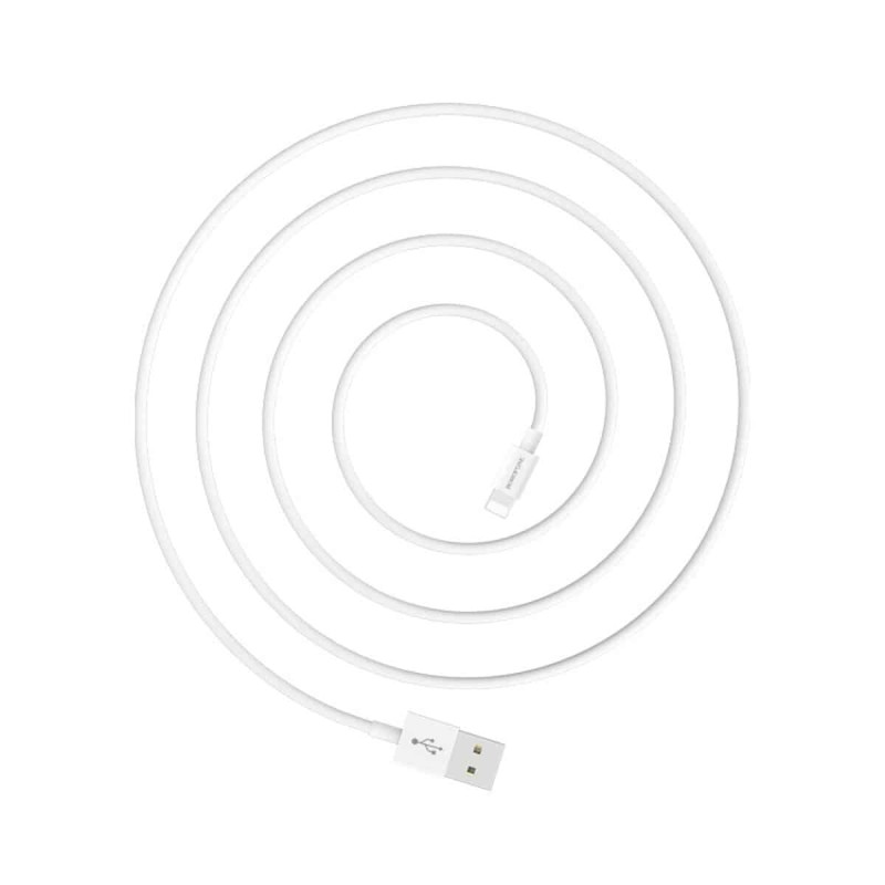 Кабель BOROFONE BX22 USB to iP 2.4A, 1m, PVC, РС connectors, White