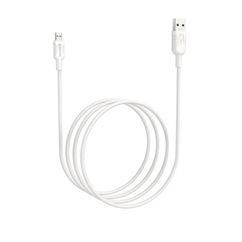 Кабель BOROFONE BX33 USB to Micro 4A, 1m, silicone, PVC connectors, White