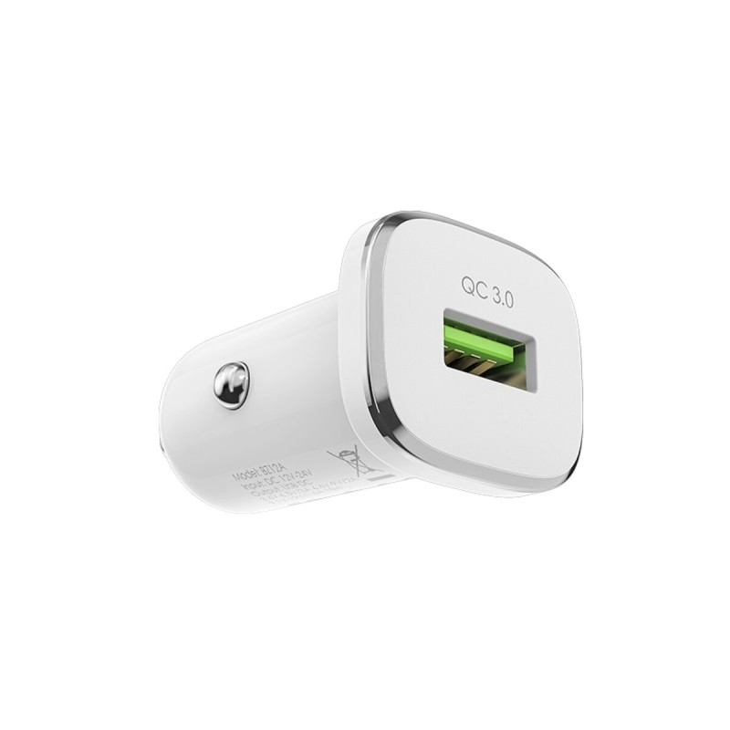 Автомобільний зарядний пристрій BOROFONE BZ12A single port QC3.0  White
